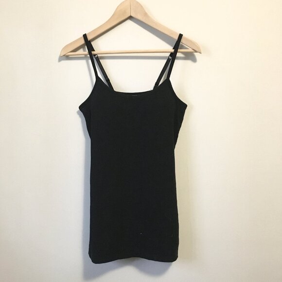 Gilligan & O'Malley Adjustable Strap Inbuilt Bra Black Camisole - Picture 1 of 14